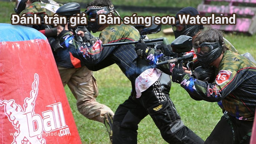 Đánh trận giả - Bắn súng sơn tại Waterland Suối Thạch Lâm Nha Trang